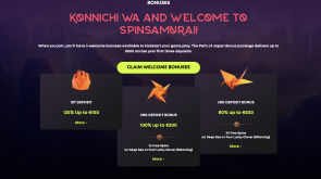 Spin Samurai Welcom Bonus package