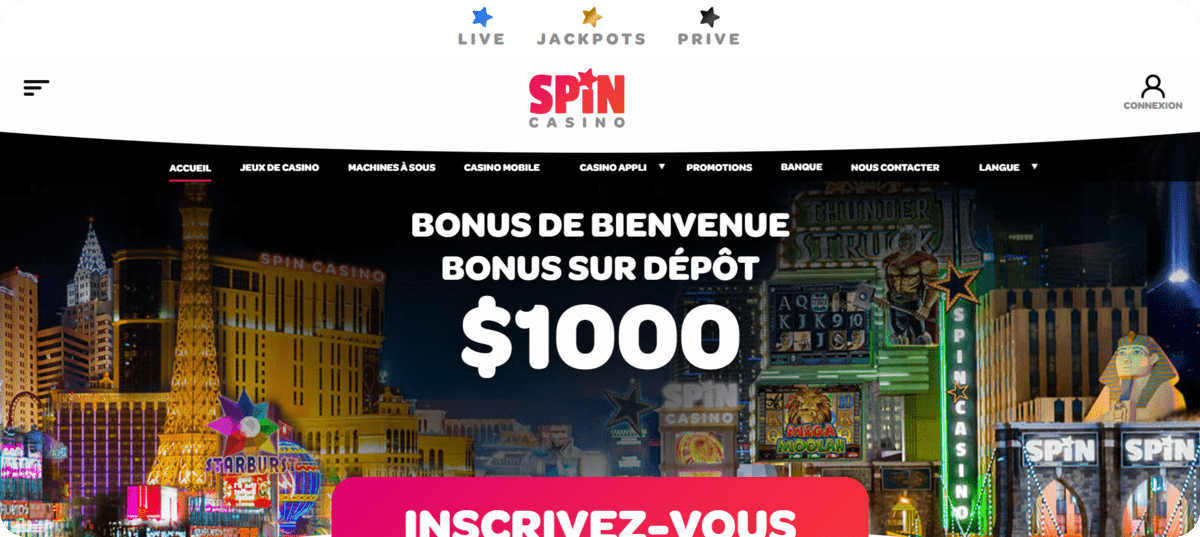 Spin Casino Bonus de bienvenue